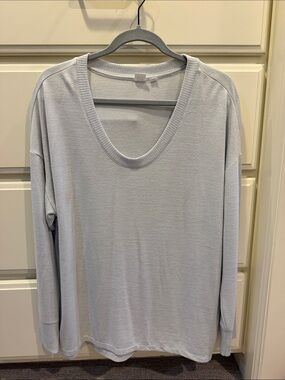 GAP Women's Scoop Neck Sweater - Light Blue